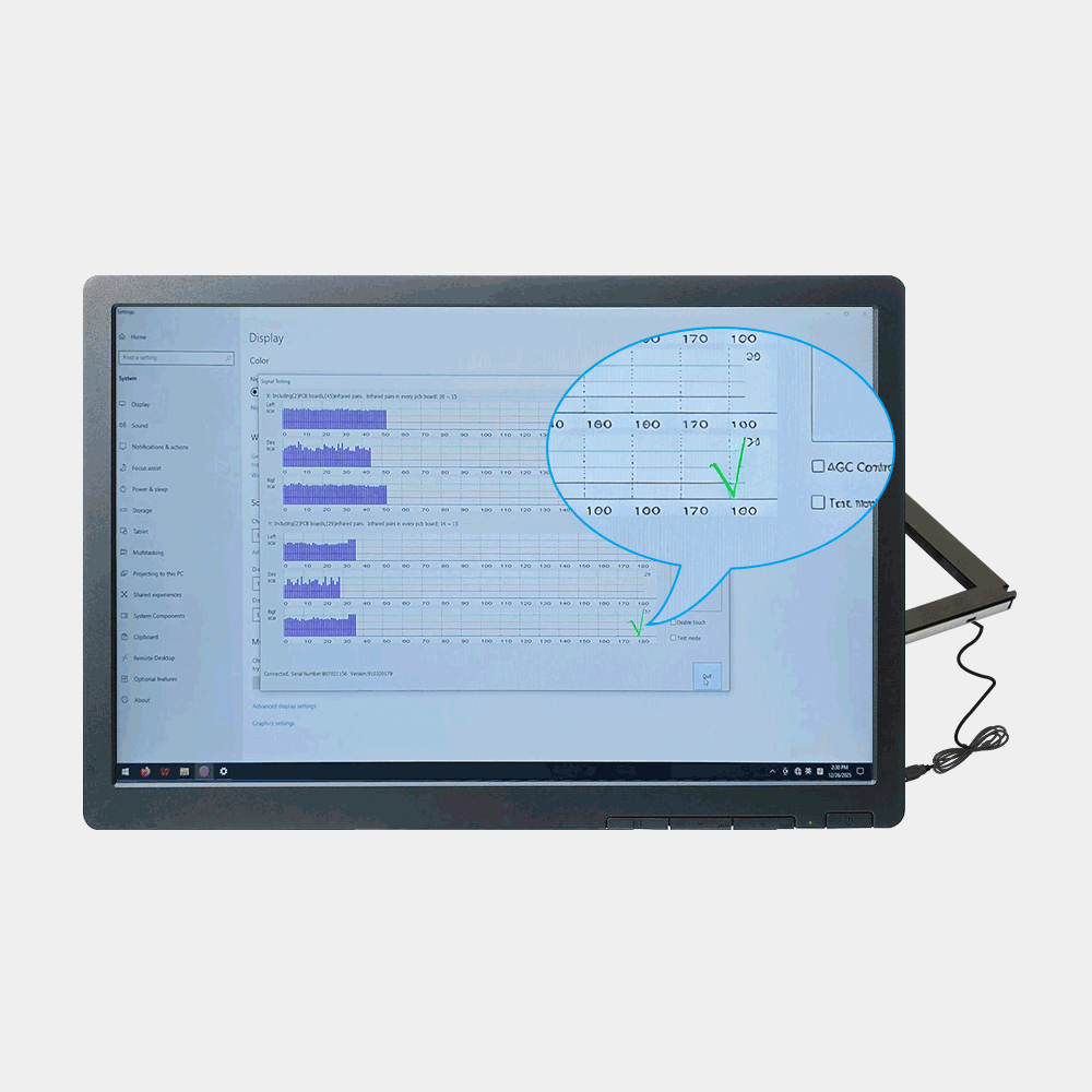 Pasang layar sentuh inframerah TE sebagai berikut: